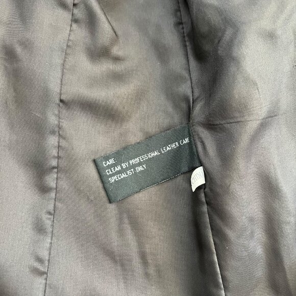 VIntage Mid Length Leather‎ Penny Lane Jacket Brown M Removable Faux Fur Collar - Picture 11 of 16